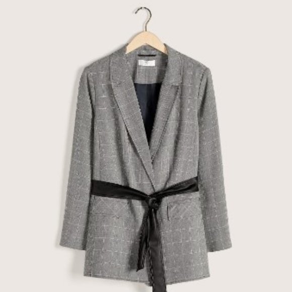 NWT - Belted Windowpane Blazer - Picture 6 of 11